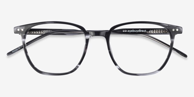 Regalia Gray Striped AcetateEyeglass Frames from EyeBuyDirect, Closed View