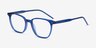 Regalia Bleu AcétateMontures de lunettes de vue d'EyeBuyDirect, Vue d'Angle