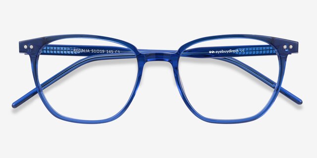 Regalia Bleu AcétateMontures de lunettes de vue d'EyeBuyDirect, Vue Rapprochée