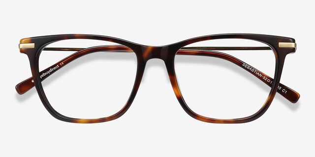 Sebastian Tortoise Acetate-metalEyeglass Frames from EyeBuyDirect, Closed View