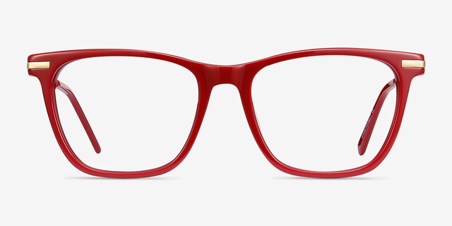 Sebastian Burgundy Acetate-metalEyeglass Frames from EyeBuyDirect, Front View