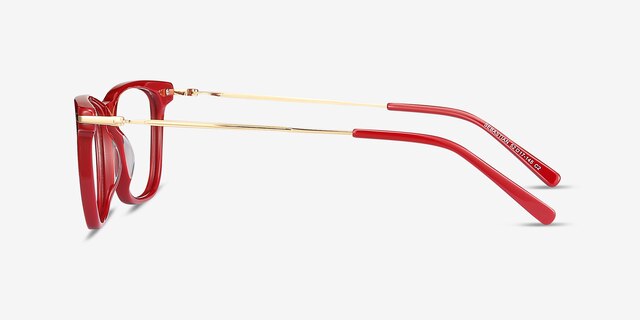 Sebastian Burgundy Acetate-metalEyeglass Frames from EyeBuyDirect, Side View