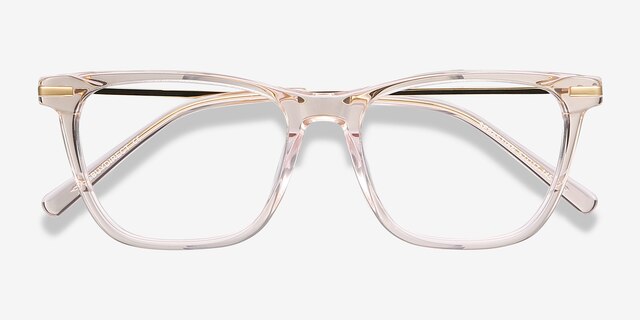 Sebastian Rose Gold Acetate-metalEyeglass Frames from EyeBuyDirect, Closed View