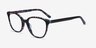 Pixels Black Floral AcetateEyeglass Frames from EyeBuyDirect, Angle View