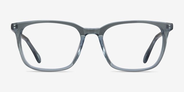 Etched Clear Blue AcétateMontures de lunettes de vue d'EyeBuyDirect, Vue de Face