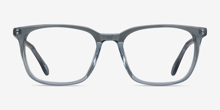 Etched Clear Blue Acetate Eyeglass Frames from EyeBuyDirect