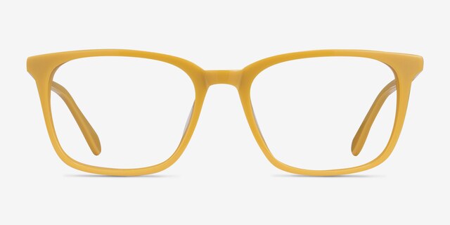 Etched Yellow AcetateEyeglass Frames from EyeBuyDirect, Front View