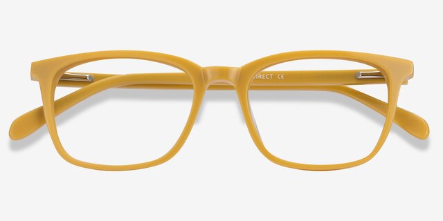 Etched Yellow AcetateEyeglass Frames from EyeBuyDirect, Closed View