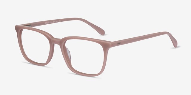 Etched Pink AcetateEyeglass Frames from EyeBuyDirect, Angle View