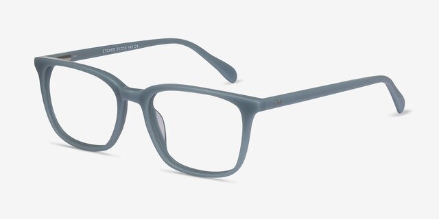 Etched Blue AcetateEyeglass Frames from EyeBuyDirect, Angle View