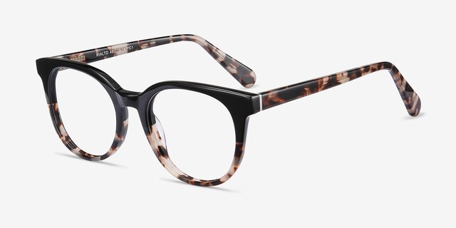 Rialto Black Tortoise AcétateMontures de lunettes de vue d'EyeBuyDirect, Vue d'Angle