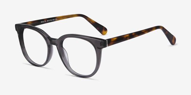 Rialto Gray AcetateEyeglass Frames from EyeBuyDirect, Angle View
