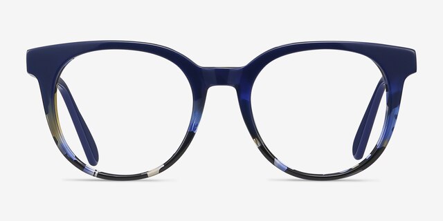 Rialto Blue Floral AcétateMontures de lunettes de vue d'EyeBuyDirect, Vue de Face