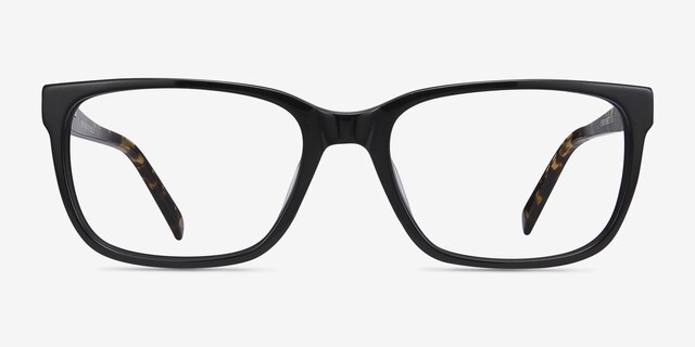Demo Black AcetateEyeglass Frames from EyeBuyDirect, Front View