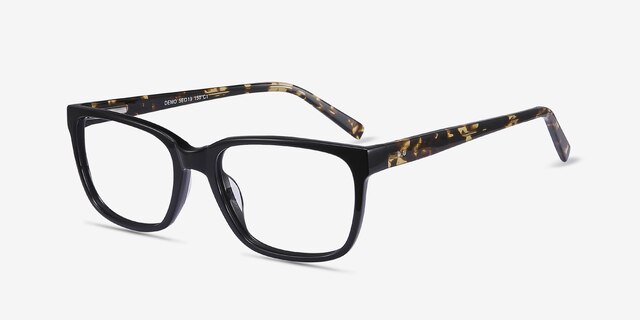 Demo Black AcetateEyeglass Frames from EyeBuyDirect, Angle View