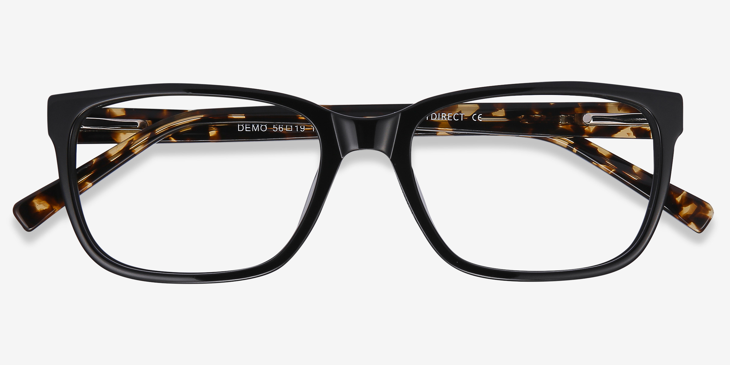 Demo Rectangle Black Glasses for Men | Eyebuydirect