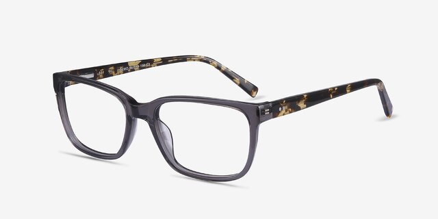 Demo Gray AcetateEyeglass Frames from EyeBuyDirect, Angle View