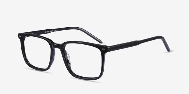 Chief Black AcetateEyeglass Frames from EyeBuyDirect, Angle View
