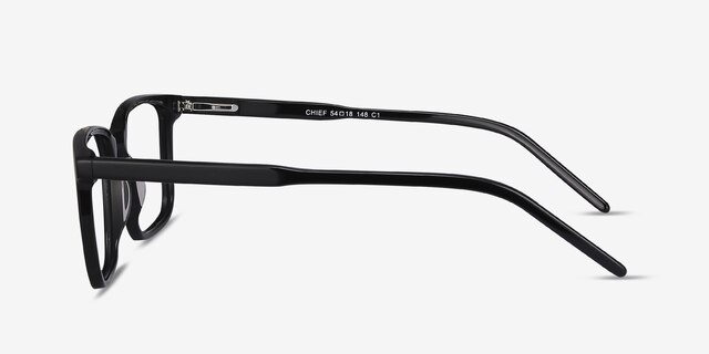 Chief Black AcetateEyeglass Frames from EyeBuyDirect, Side View