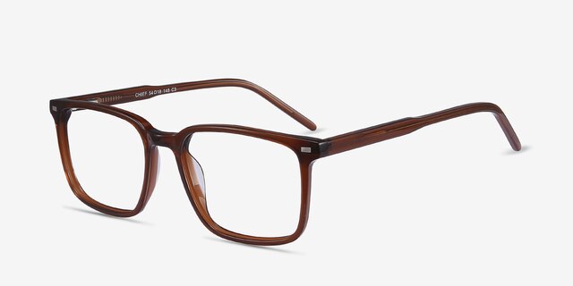 Chief Brown AcetateEyeglass Frames from EyeBuyDirect, Angle View