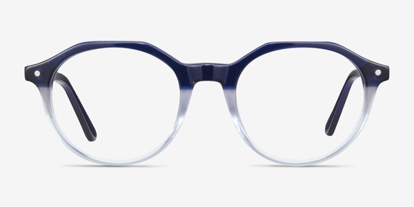 Moby Geometric Clear Blue Full Rim Eyeglasses | Eyebuydirect