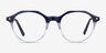 Moby Clear Blue AcétateMontures de lunettes de vue d'EyeBuyDirect, Vue de Face