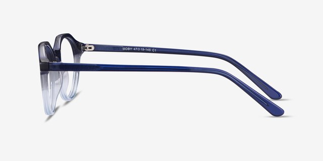 Moby Clear Blue AcétateMontures de lunettes de vue d'EyeBuyDirect, Vue de Côté