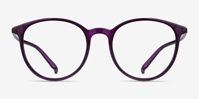 Macaron Purple PlasticEyeglass Frames from EyeBuyDirect, Front View