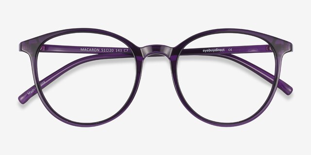 Macaron Purple PlasticEyeglass Frames from EyeBuyDirect, Closed View