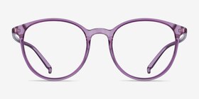 Macaron Clear Purple Plastique Montures de lunettes de vue d'EyeBuyDirect, Vue de Face