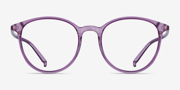 Macaron Clear Purple Plastic Eyeglass Frames