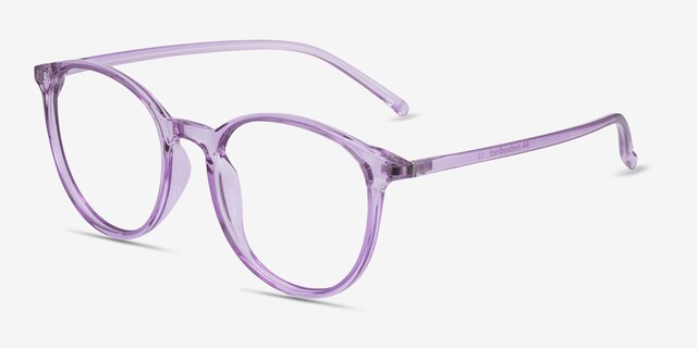 Macaron Clear Purple PlasticEyeglass Frames from EyeBuyDirect, Angle View
