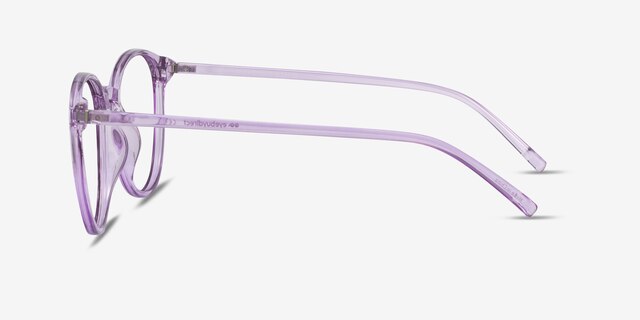 Macaron Clear Purple PlasticEyeglass Frames from EyeBuyDirect, Side View