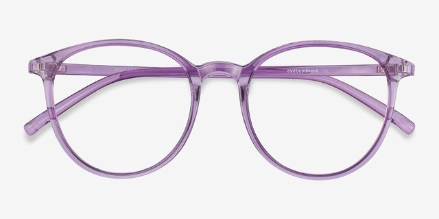 Macaron Clear Purple PlasticEyeglass Frames from EyeBuyDirect, Closed View