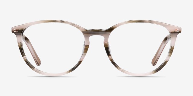 Messenger Striped AcetateEyeglass Frames from EyeBuyDirect, Front View