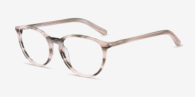 Messenger Striped AcetateEyeglass Frames from EyeBuyDirect, Angle View