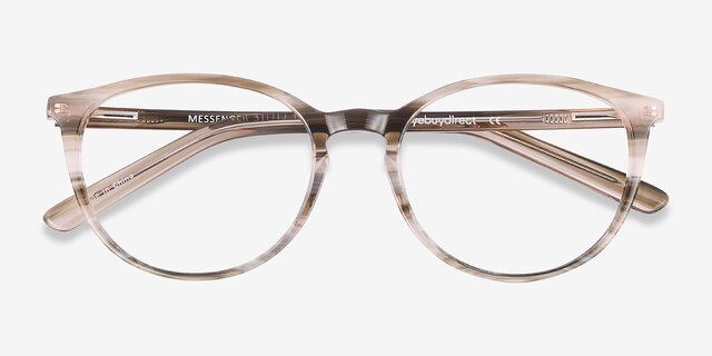 Messenger Striped AcetateEyeglass Frames from EyeBuyDirect, Closed View