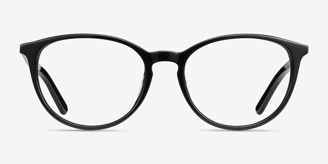 Messenger Black AcetateEyeglass Frames from EyeBuyDirect, Front View