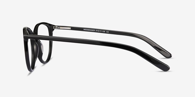 Messenger Black AcetateEyeglass Frames from EyeBuyDirect, Side View