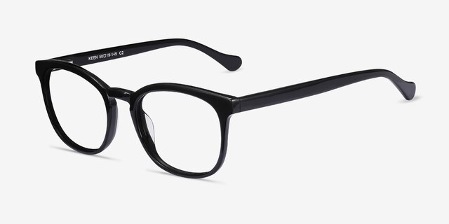 Keen Black AcetateEyeglass Frames from EyeBuyDirect, Angle View