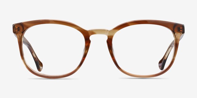 Keen Brown AcetateEyeglass Frames from EyeBuyDirect, Front View