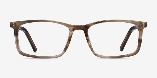 Crane Brown Striped Acétate Montures de lunettes de vue
