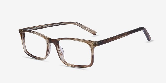 Crane Brown Striped AcetateEyeglass Frames from EyeBuyDirect, Angle View