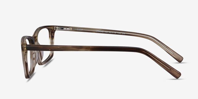Crane Brown Striped AcetateEyeglass Frames from EyeBuyDirect, Side View