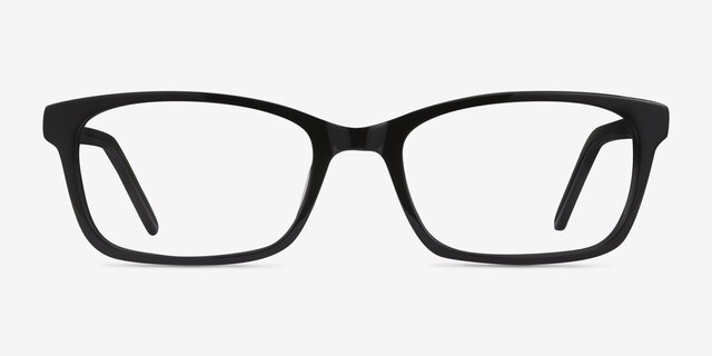 Mesquite Noir AcétateMontures de lunettes de vue d'EyeBuyDirect, Vue de Face