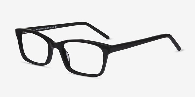 Mesquite Noir AcétateMontures de lunettes de vue d'EyeBuyDirect, Vue d'Angle