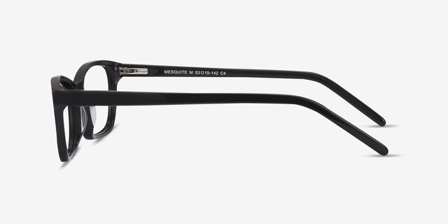 Mesquite Noir AcétateMontures de lunettes de vue d'EyeBuyDirect, Vue de Côté