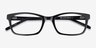 Mesquite Noir AcétateMontures de lunettes de vue d'EyeBuyDirect, Vue Rapprochée