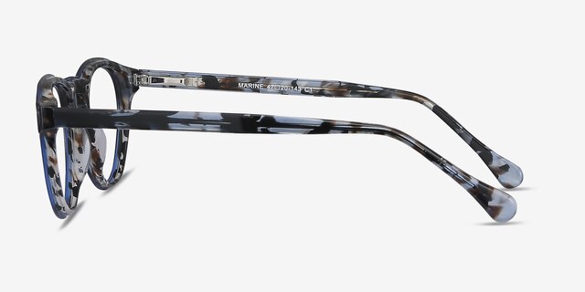 Marine Blue Tortoise AcetateEyeglass Frames from EyeBuyDirect, Side View