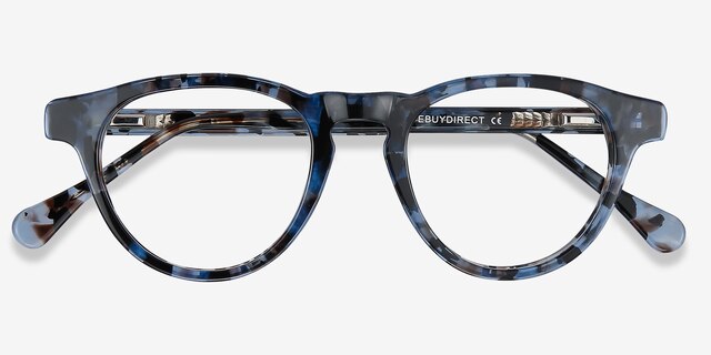 Marine Blue Tortoise AcetateEyeglass Frames from EyeBuyDirect, Closed View
